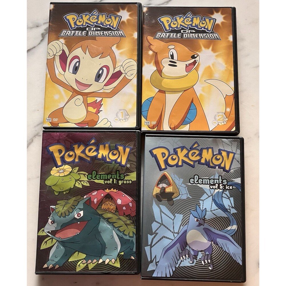 Pokemon DVDs Lot Of Four - Used - 23 Episodes Bibarel Lucario Roselia & Swinub